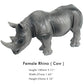 Funshowcase African Jungle Animals Toy Rhinoceros Figure Realistic Miniature 3-Piece #1698-1700