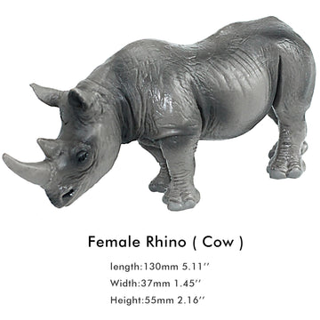 Funshowcase African Jungle Animals Toy Rhinoceros Figure Realistic Miniature 3-Piece #1698-1700