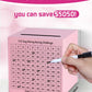 Money Saving Box, Unbreakable Piggy Bank For Adults Save $5,050 Metal Savings Box, 100 Day Money Saving Challenge Stainless Stee