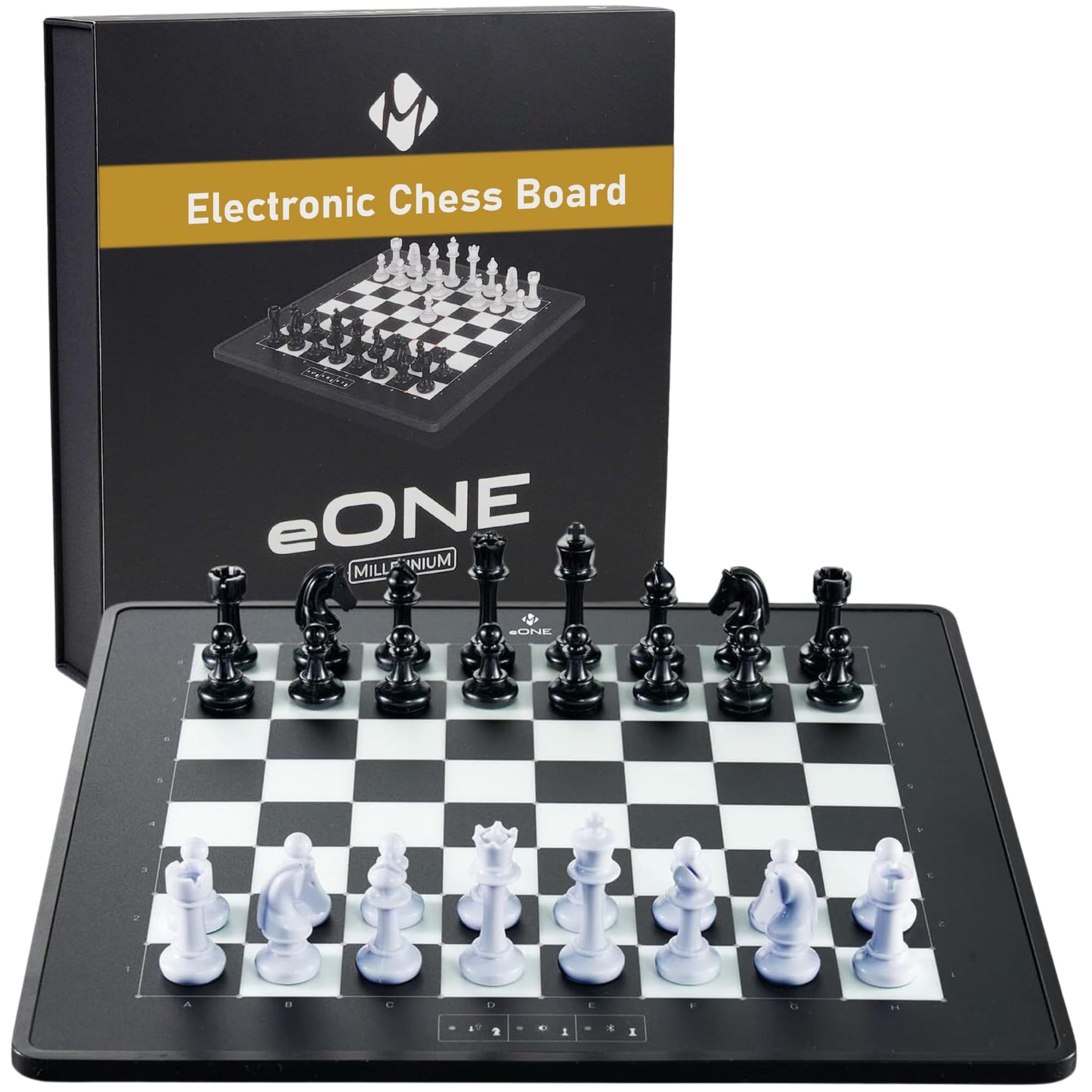 MILLENNIUM Electronic Chess Board Set - USB/Bluetooth, AI Moves, 12" LCD Display, Plastic, Model M841