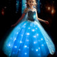 Uporpor Princess Dresses For Girls, Light Up Princess Costume Dress Up Clothes For Girls Halloween Costume Christmas Birthday Party