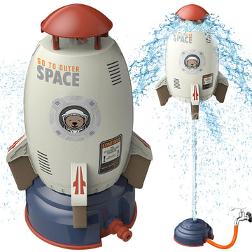 UXSIO Rocket Sprinkler for Kids, Outdoor Water Toys Rocket Launcher, Summer Activity for Boys & Girls Age 3 4 5 6 7 8, Green