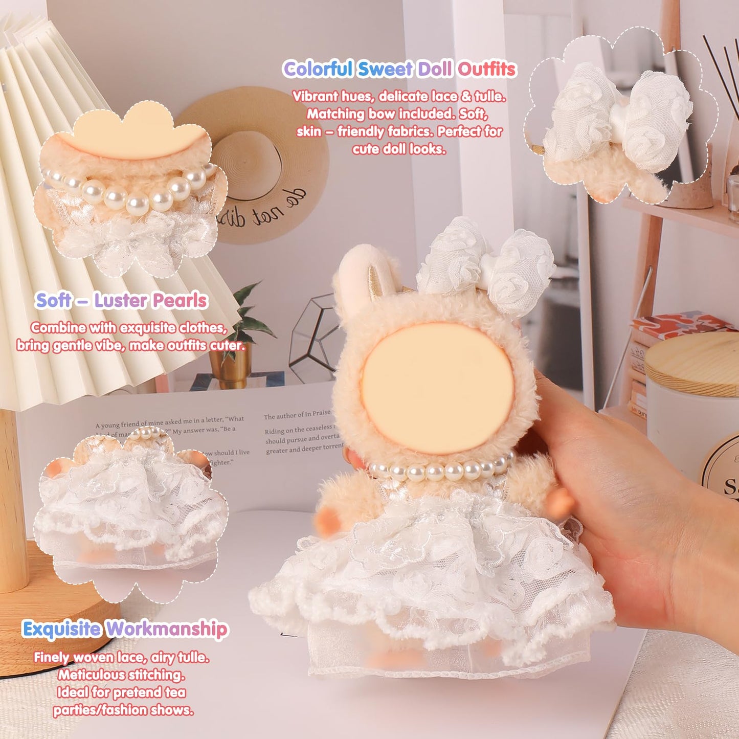 Clothes for 15-17cm Doll  Skirt Set for Dolls  1 Piece Skirt Outfit enhanced Fashion Cute Dress for 15-17cm Dolls Accessories (NO Doll) (White Suit)