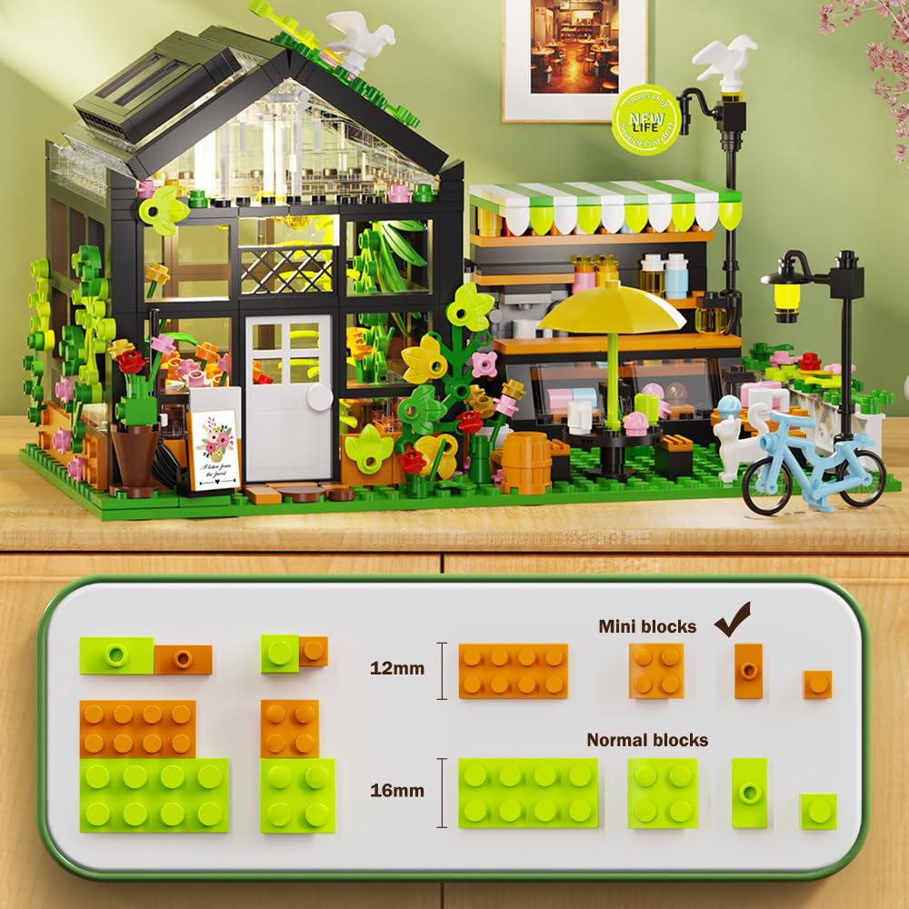 LEGPS YYDS Flower House Building Set, 680pcs Plastic Toy, LED, Black, Model MY133, Ideal Valentine Gift for Girls 8-12 Years