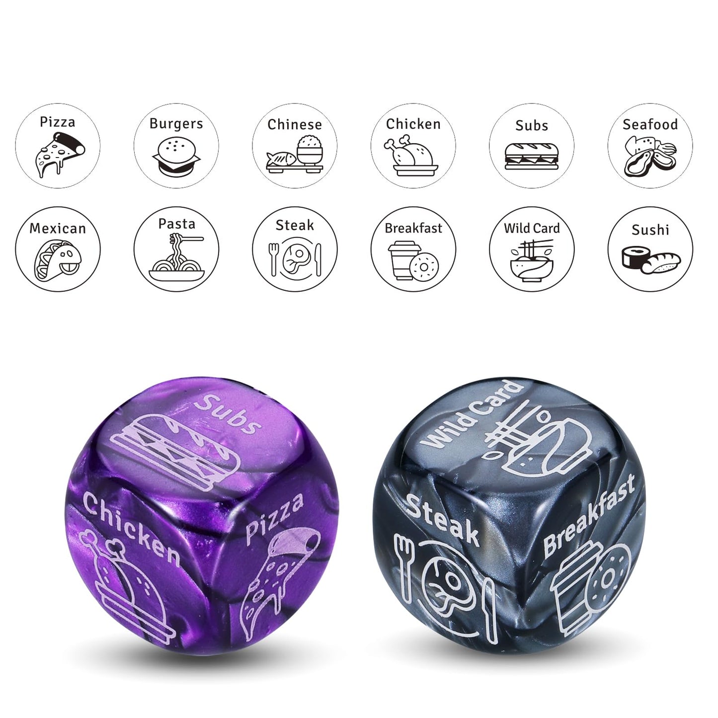 Food Decision Dice Decider for Boyfriend Girlfriend Husband Wife Couple Valentines Gifts Date Night Dice Gifts for Him Her Food
