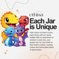 Ethisa 12 Pack Dinosaur Party Favors - DIY Candy Jars with Ribbons and Stickers - Party Decoration Bottles for Birthday, Baby Sh