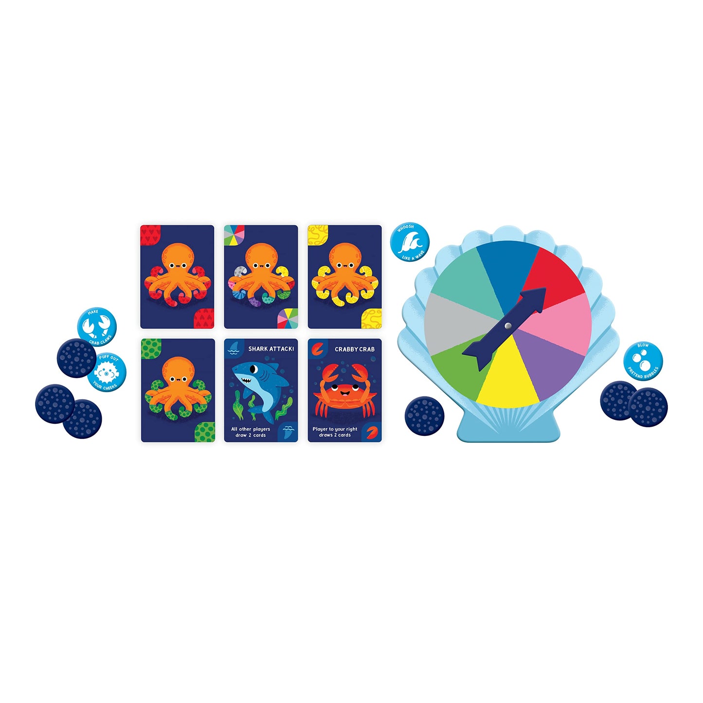 Mudpuppy Socktopus Octopus - 8 Legged Version of Classic Kids Crazy 8s Memory Game with Color Matching and Pattern Recognition f