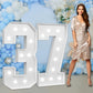 Imprsv Marquee Numbers Large 37Th-Birthday Decorations: 4Ft Light Up Number Party Decor 37 Year Old 73Rd Birthday Decoration Bac