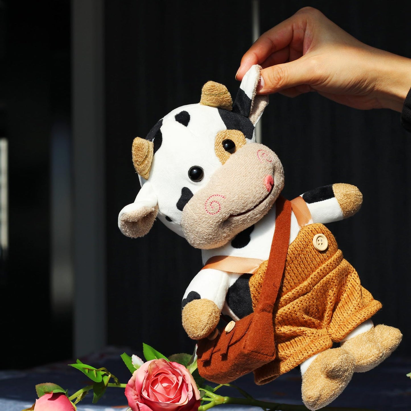 Smy Linuue Cute Soft Plush Cow Toy Kids Birthday Gift 12 Inch Cow Plush Stuffed Animal Toy For Kids