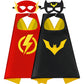 Mizzuco Superhero Capes For Kids Cloak With Mask Halloween Costumes And Party Dress Up 2Pcs(Black+Y+Red