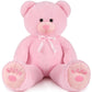 Muiteiur 49Inch Giant Teddy Bear Stuffed Animal, Big Bear Plush With Big Footprint, Great Gift For Party Decorations (Pink)