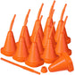 Gerrii Plastic Race Car Party Cups With Straws Set, Construction Cone Shaped Cups Reusable For Traffic Race Car Birthday Party Supplies, 10 Oz(Orange,12 Pieces)