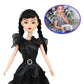 Dbywiub 11.5'' Girls Black Doll, Black Dress, Black High Heels, And Black Hair, Gift For Girls & Fans