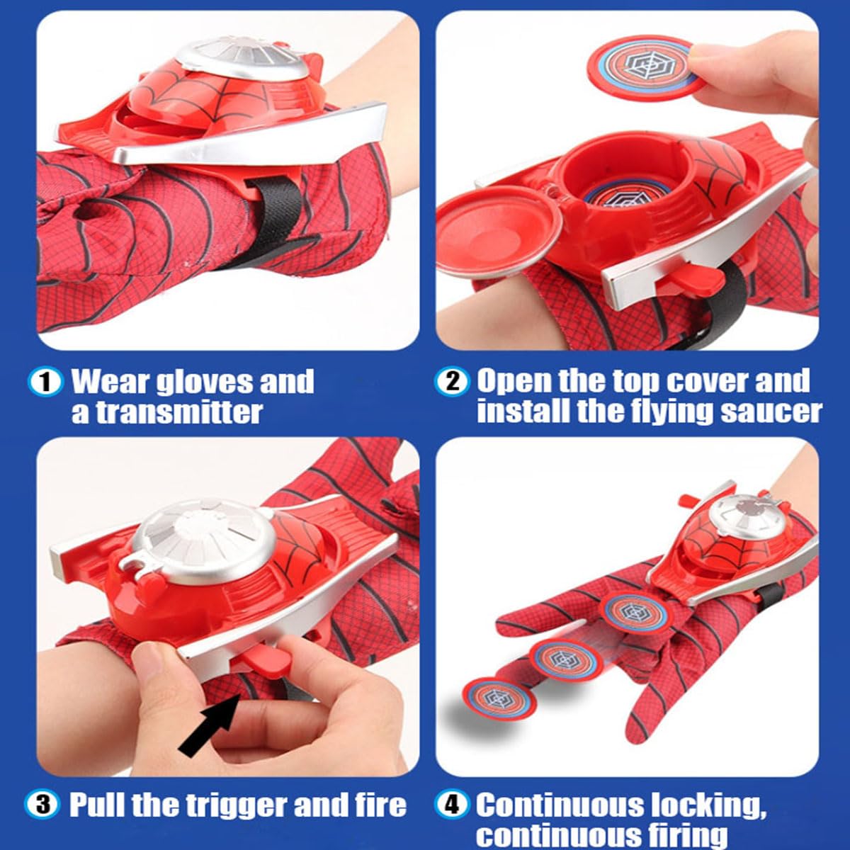3 Sets Spider Web Shooters Hero Launcher Wrist Toy Set, Cosplay Launcher Gloves Hero Movie Launcher With Wrist Toy Funny Decorat