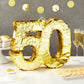 Sparkle and Bash Gold Foil Number 50 Pinata - 50th Birthday Decor, Small Size (16 x 3 x 13.2 Inches), Paper Material