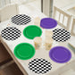 CHUNNIN 48PCS Green Purple Monster Truck Party Paper Plates for Monster Truck Themed Party Supplies 7  Checkered Racing Car Birt