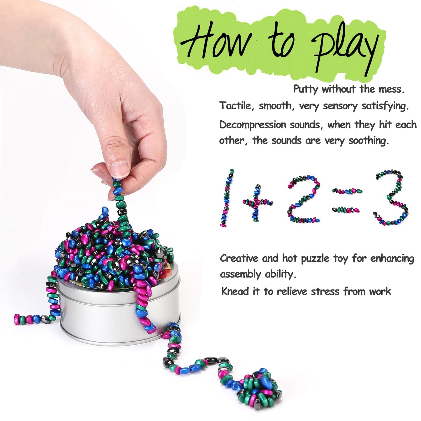550Pcs Multicolor 4 In 1 Magnet Balls Desk Toys For Adults, Ferrite Crags Magnetic Putty Desk Fidget Toys For Office