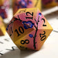 DNDND Flowers Metal Dice, 7 PCS Metallic DND Dice with Gorgeous Gift Case for D&D Dungeons and Dragon Tabletop Game (Earth Yello