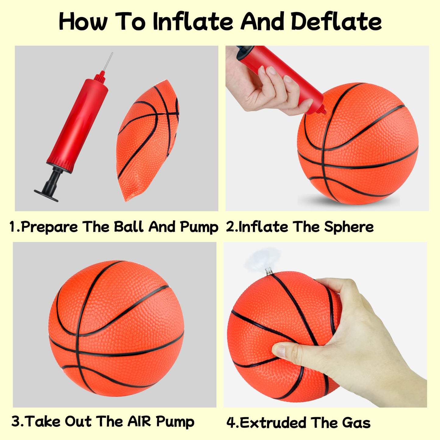 Hymaz 3 Pack 8 Inch Mini Basketballs, Basketballs Set With Air Pump For Kids Toddlers Mini Basketball Hoop, Swimming Pool Basketball Games, Indoor Basketball Hoop, Outdoor Small Hoops Games