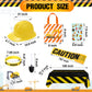 Sratte 148 Pcs Construction Birthday Party Supplies Include 12 Construction Hats, 24 Truck Toys, 12 Vehicle Stickers, 12 Silicon