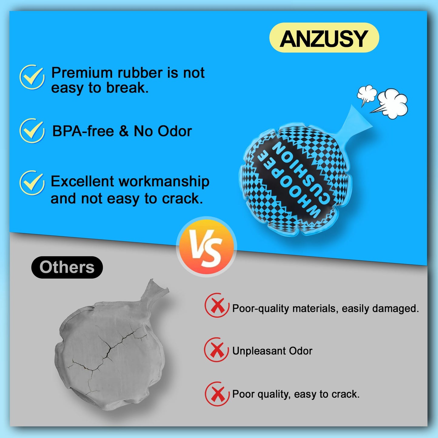 4Pcs Whoopie Cushions  4 Different Sizes Woopie Cushions  Classic Whoopee Cushion Goodie Bag Stuffers  Woopy Cushion Fart Bag for Boys and Girls  Party Favors and Prank Gag White Elephant Gifts