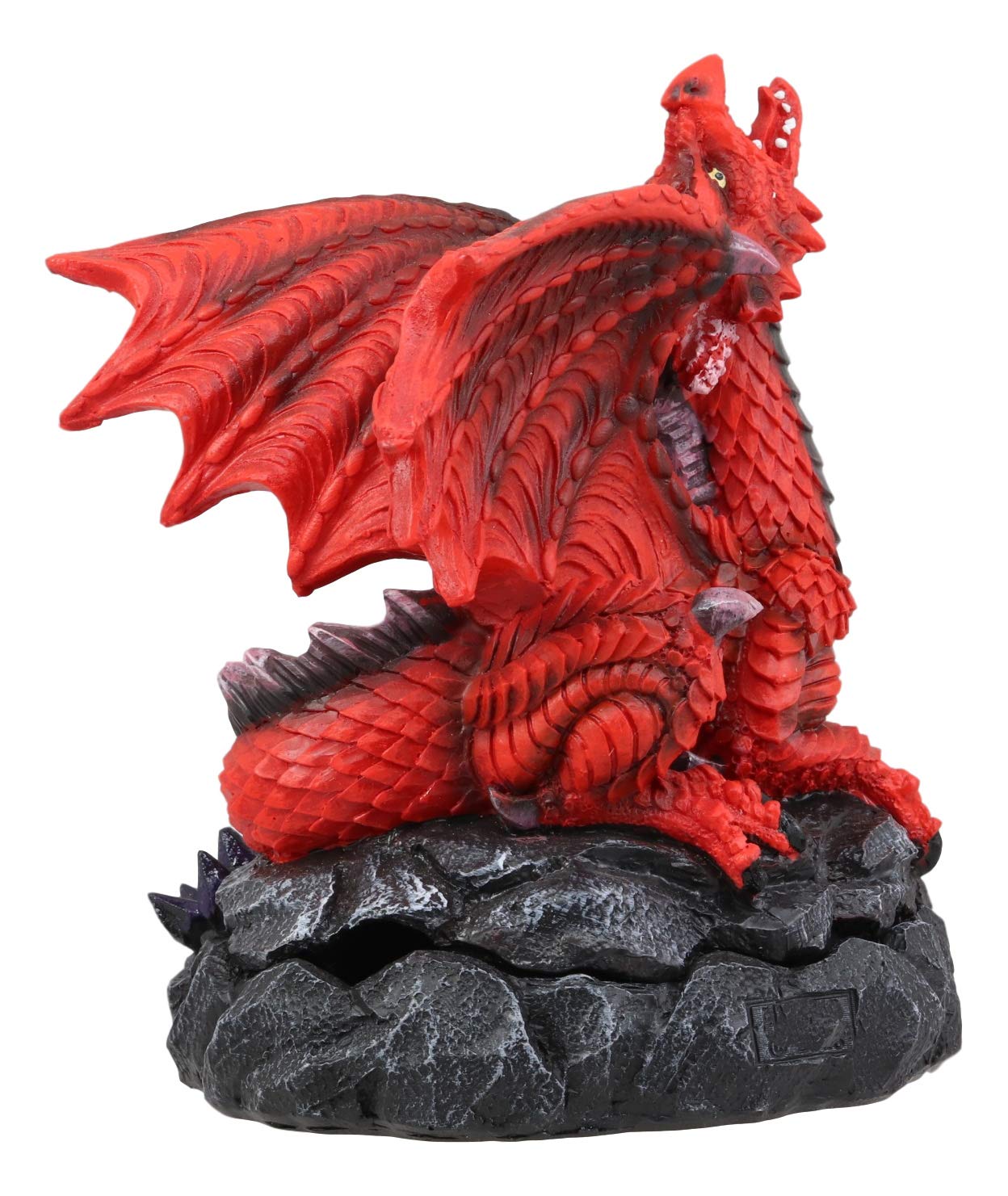 Ebros Gift Stryker The Mythical Smoke Fire Breathing Red Dragon Backflow Incense Cone Burner Figurine 6.25' Tall Dungeons And Dragons Medieval Renaissance Decor Statue Smaug Drake Puffing Smog