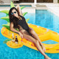 Magshion 66 Inch Large Inflatable Pineapple Pool Float For Adults, Blow Up Swimming Floating Raft With Cup Holders And Backrest,
