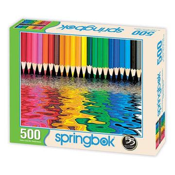 Springbok Pencil Pushers 500 Piece Jigsaw Puzzle For Adults And Kids Features A Rainbow Of Colored Pencils - Made In The Usa With Interlocking Pieces That Snap Perfectly In Place.