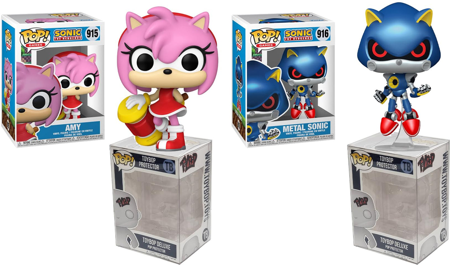 Funko Pop Sonic The Hedgehog + Protector: Pop! Games Vinyl Figure (Collector Gift Set Bundled With Toybop Box Protector Case) (M