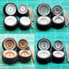 1/64 Wheels,Front Small Rear Big For Muscle Cars And Sports Cars,Series H Hwp 4 Sets/Pack,Three Spokes,Abs Wheels With Rubber Ti