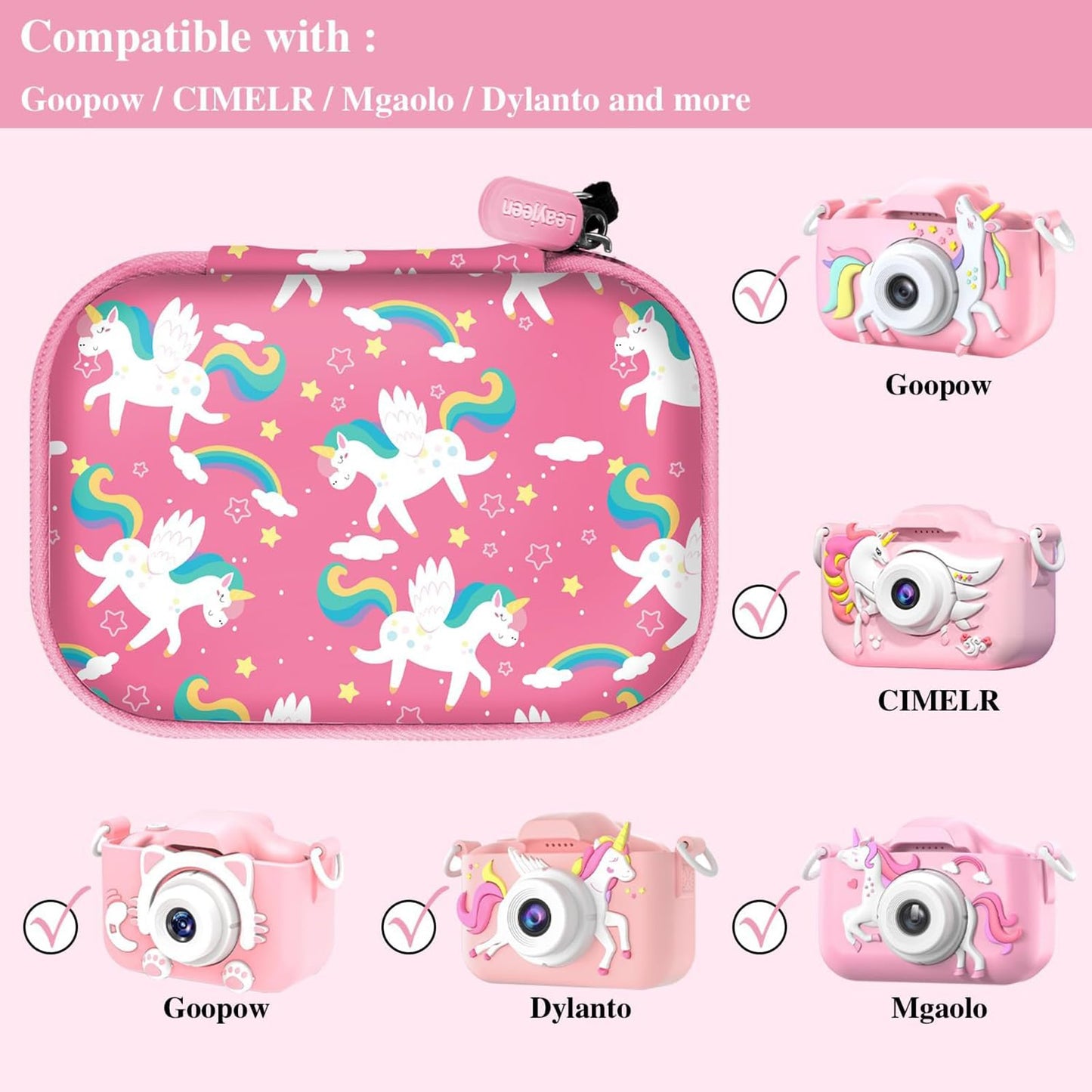 Leayjeen Kids Camera Case Compatible With Goopow/Mgaolo/Cimelr/Seckton/Ozmi/Dylanto Kids Camera Toys And Children Digital Video