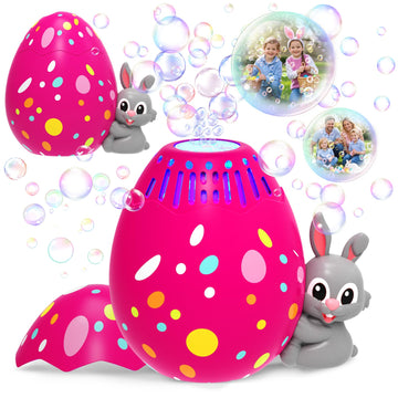 Bubble Machine For Toddlers,Rabbit Bubble Machine For Kids,Automatic Bunny Egg Bubble Blower,Outdoor Toys Easter Baskets Stuffer