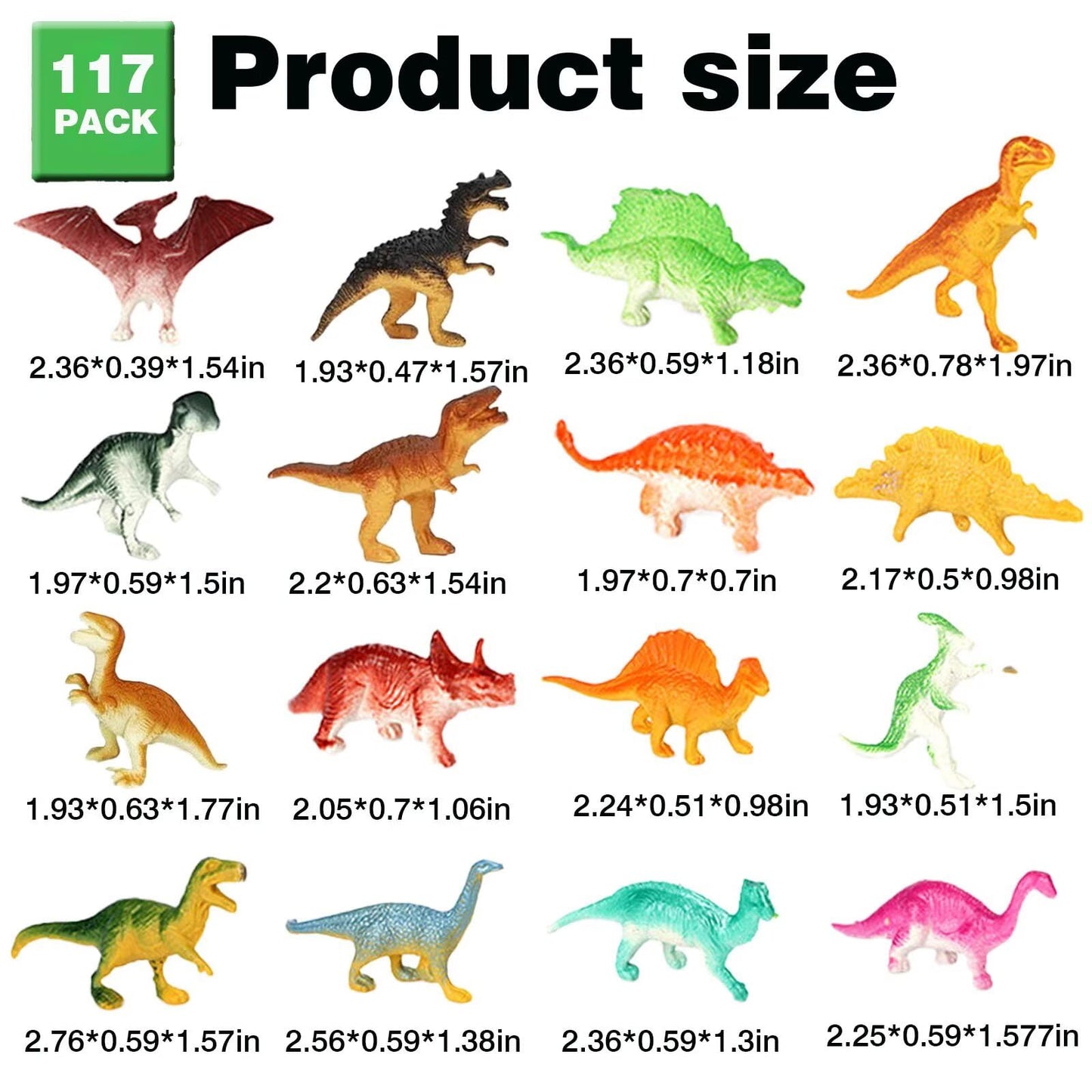 Pau1Hami1Ton Mini Dinosaur Toys For Kids 3-5,117 Pack Realistic Toddler Dinosaur Toy Set,Educational Dinosaurs For Kids 3-5,Perf