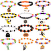 DULEFUN 12pcs Halloween Bracelets for Kids, Halloween Party Favors Bead Bracelets and Charms Set Trick or Treat for Boys Girls H