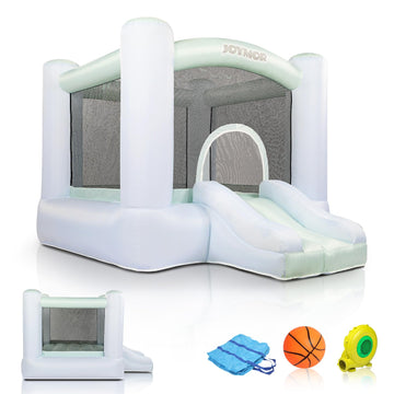 Joymor Grandient Style 3-In-1 Inflatable Bounce House For Kids 3-6 W/Basketball Hoop And Slide, Kids Small Bounce House With Blower For Toddlers Indoor & Outdoor Party