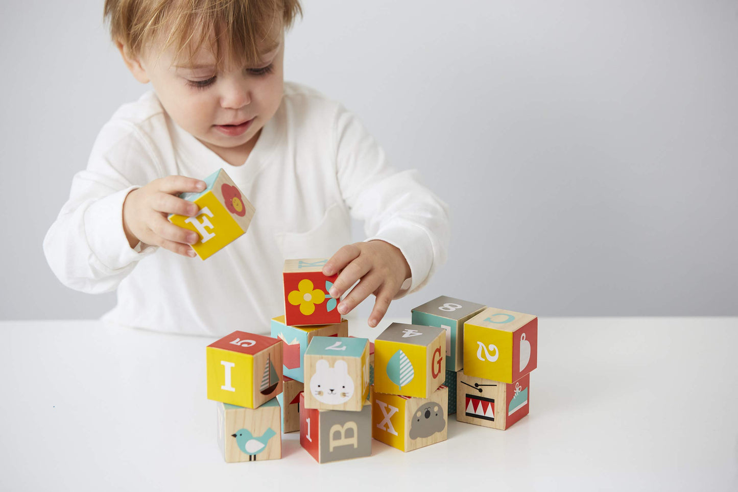 Petit Collage Eco-Friendly Abc Wooden Blocks, Set Of 15 – Solid Wooden Blocks For Kids 12 Month And Older – Wooden Alphabet Blocks Measure 1.75” Each, Activity Toys Designed With Safe Materials