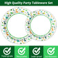 Wiooffen 96 Pcs Dinosaur Party Plates Napkins Watercolor Dinosaur Birthday Tableware Supplies Set Cartoon Dinosaur Disposable Di