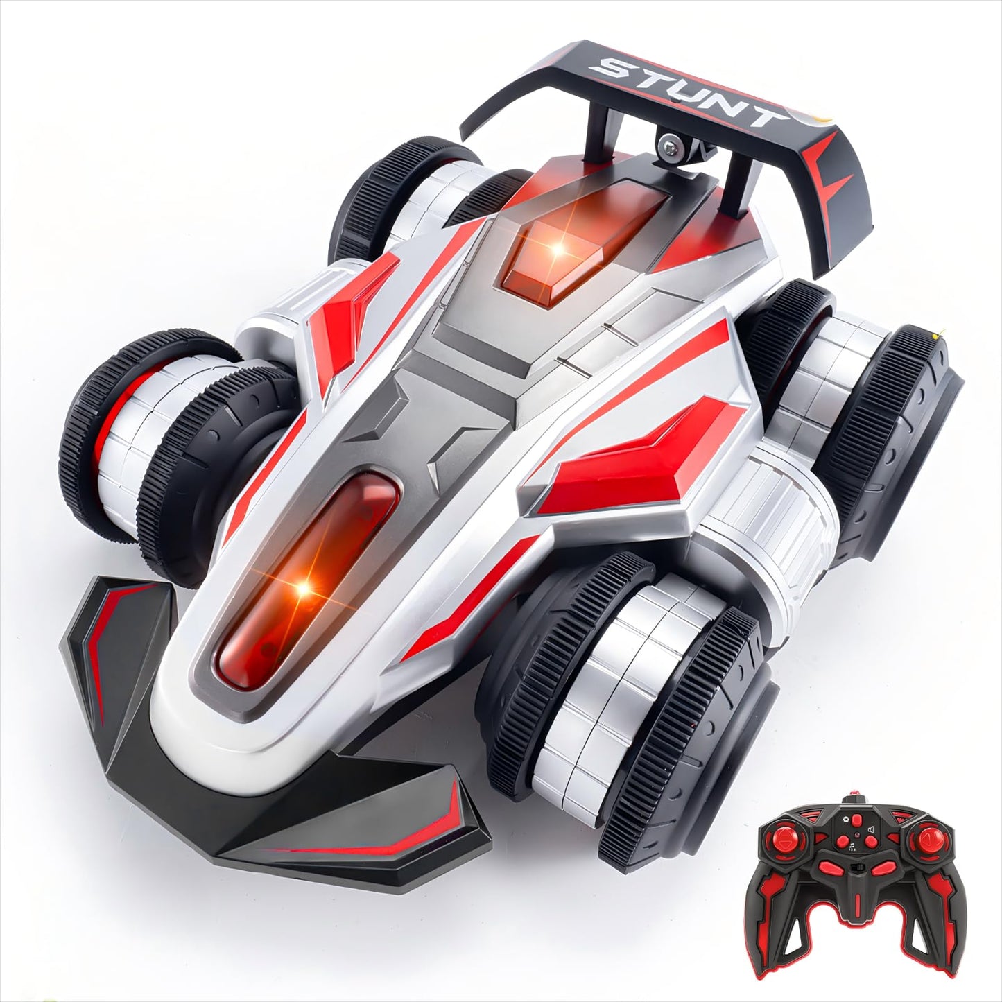 YEMIAI RC Stunt Car Drift Deformation Car, 360-Degree Rotating Transforming RC Cars, with Lighting and Music Toys for Birthday G