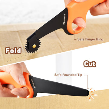 ZLemma Kids Cardboard Construction Tool Kit with Scoring Wheel, Safe Saw Cardboard Cutter & Perforate Lines to Sculpt Cardboard