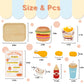 WOODENFUN Pretend Play Food Set for Kids,Wooden Fast Food Playset with Tray Hamburger Cola Fries Combo,Play Kitchen Accessories