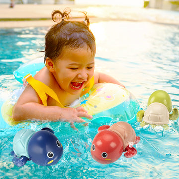 Bath Toys, 3 Pack Cute Swimming Turtle Bath Toys For Toddlers 1-3, Floating Wind Up Toys For 1 Year Old Boy Girl, New Born Baby Bathtub Water Toys, Preschool Toddler Pool Toys