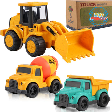 Toddler Toys for Ages 2-4, Kids Toys for 2 3 Year Old Boy Girls,Dump Truck Cement Mixer Excavator Toy Cars Set, BPA Free, Phthal