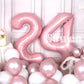 Suwen Pink 40 Inch 1-Piece Number Balloon 0-9, Mylar Birthday Party Decorations For Women, Jumbo Foil Anniversary Party Supplies