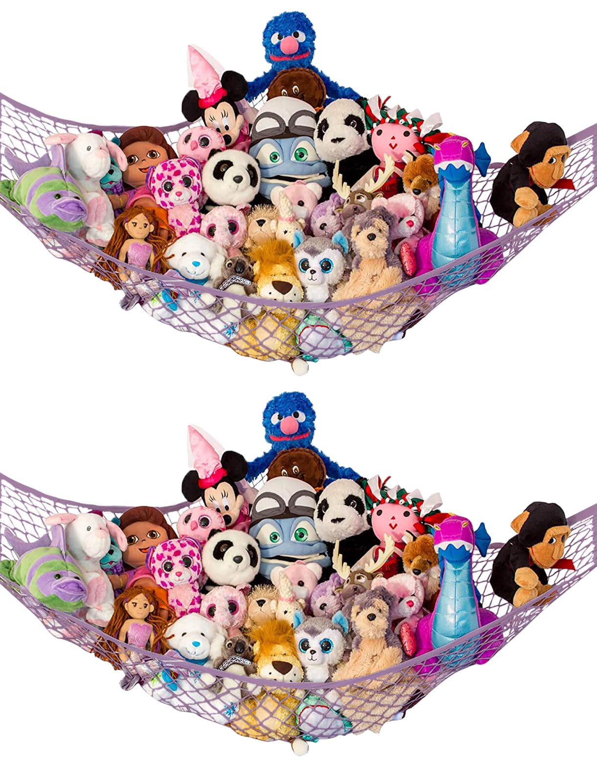 Lilly'S Love Stuffed Animal Storage Hammock - Large 2 Pack, Corner Hanging Stuffed Animal Net Organizer, Stuffed Animals Toy Sto