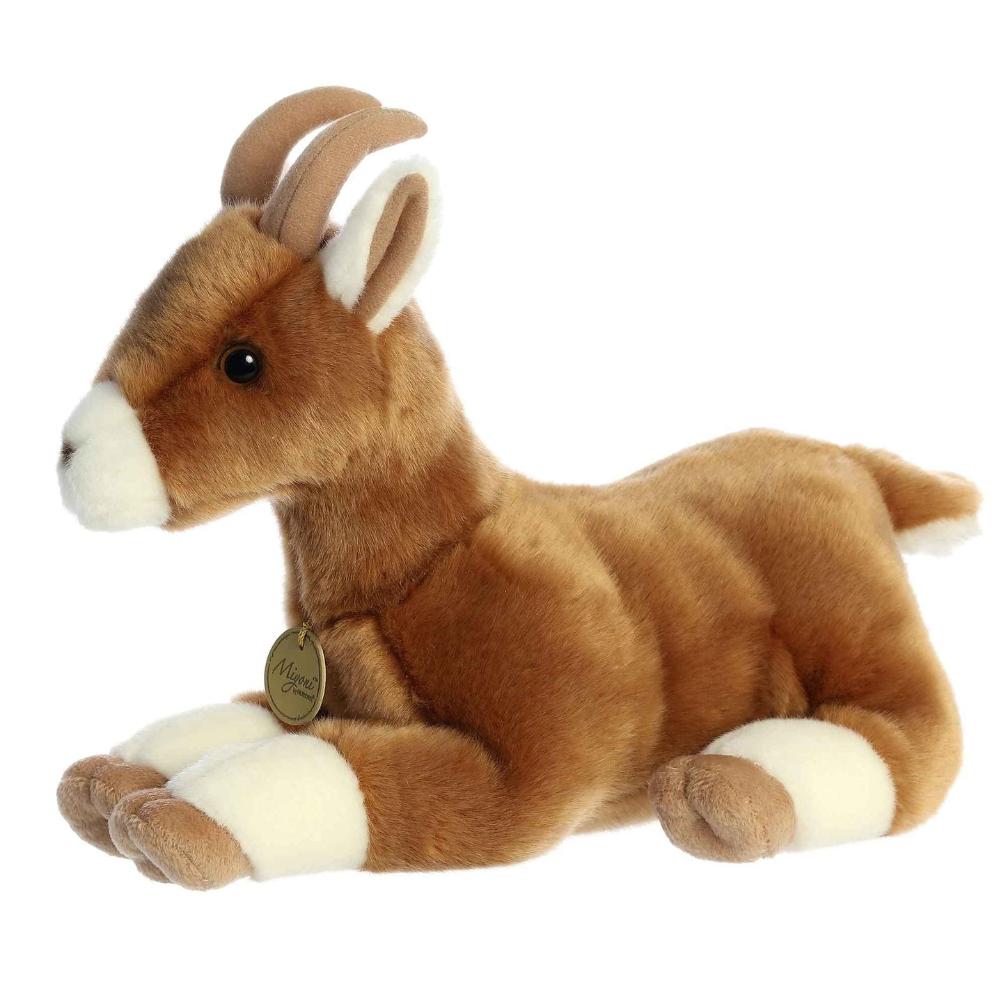 Aurora Realistic Miyoni Goat Stuffed Animal - Lifelike Detail - Cherished Companionship - Brown 14 Inches