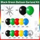 Black Red Yellow Green Balloon Garland Arch Kit, Colorful With Black Red Blue Yellow Green Metallic Silver Balloons Supplies For