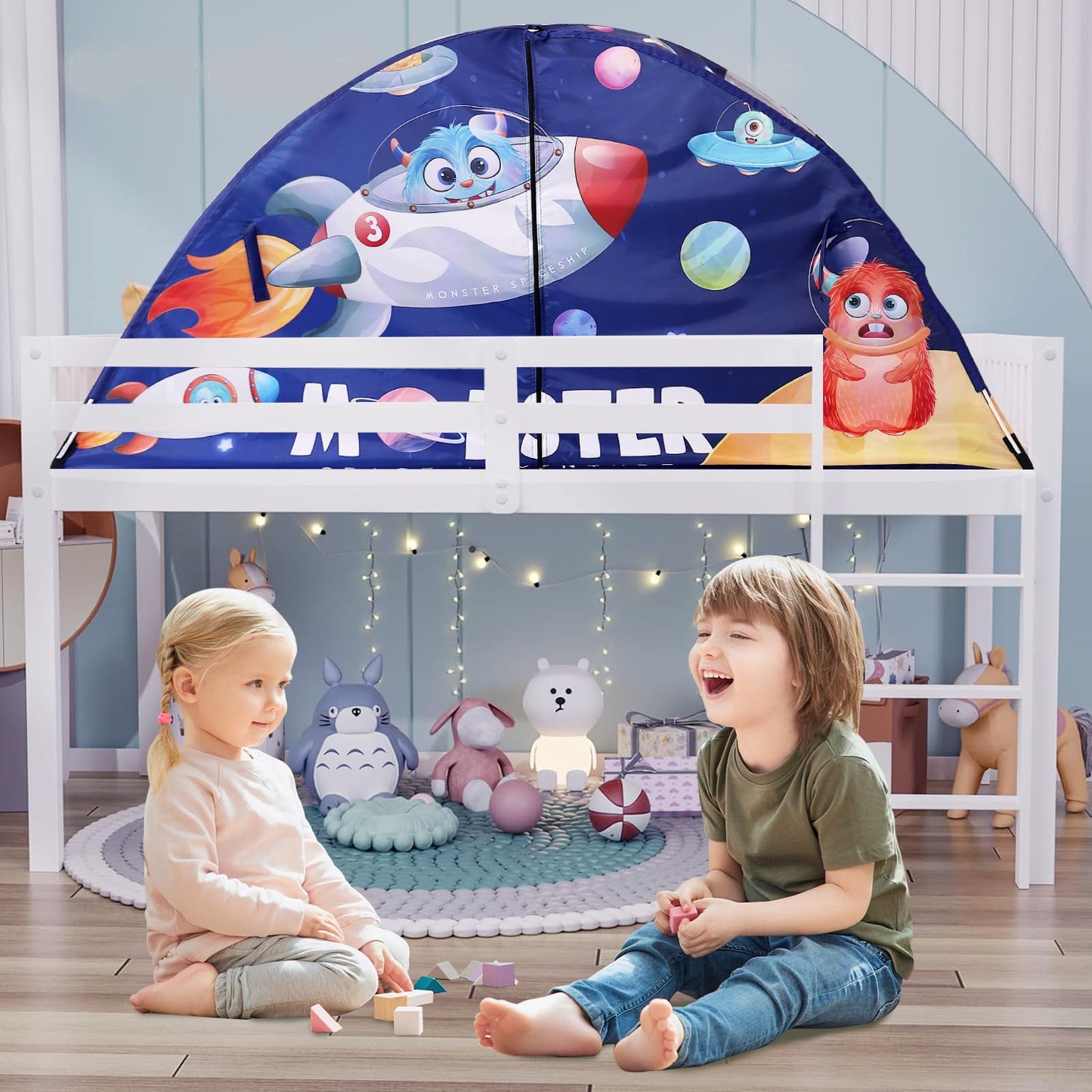 Bed Tent for Twin Kid Play Tent for Boy and Girl Easy Set-Up Magic Playhouse