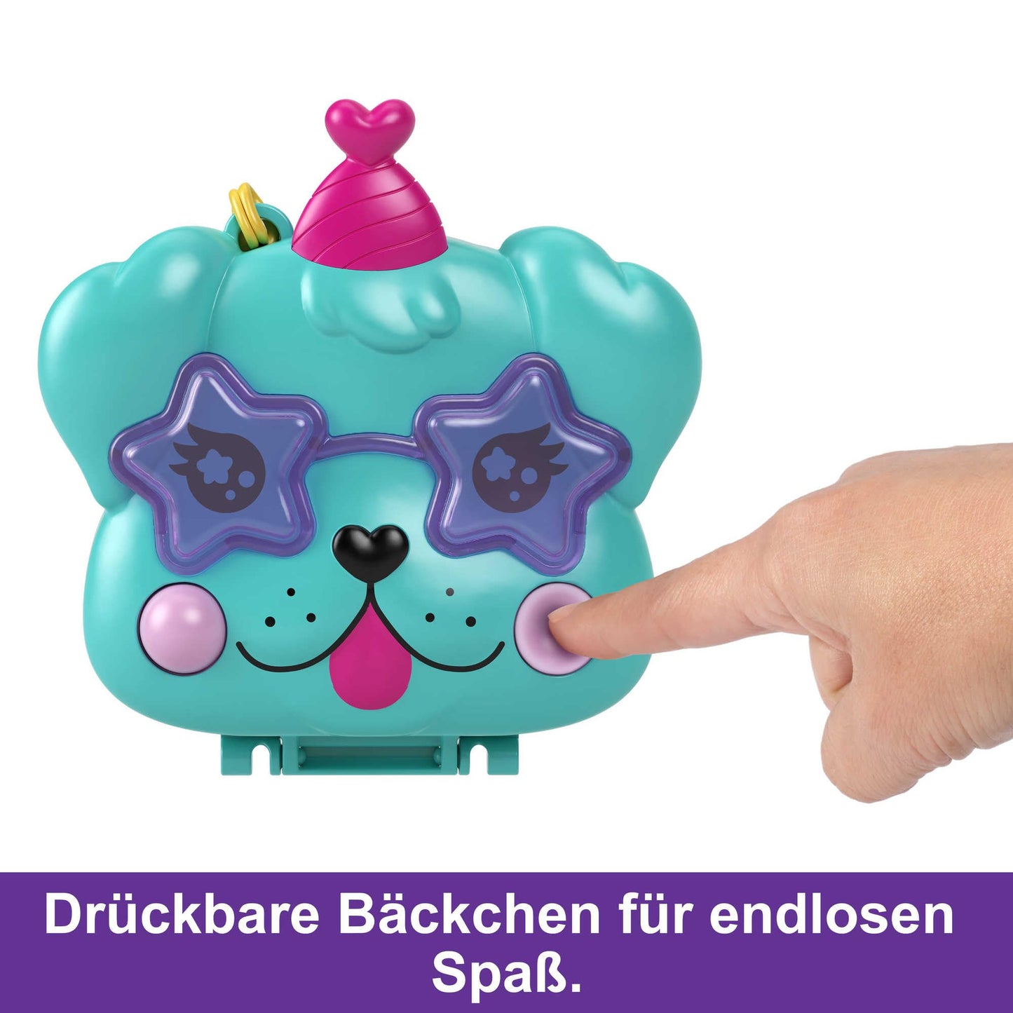 Polly Pocket Compact Playset - Doggy Birthday Bash with 2 Micro Dolls, Multicolor, Travel Toy with Accessories, Model HKV30