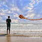 Kizh Kite Octopus Large Frameless Soft Parafoil Kites For Kids And Adults Easy Flyer Kite For Beach Park Garden Playground 150 Inchs Long Perfect Outdoor Fun(Orange)