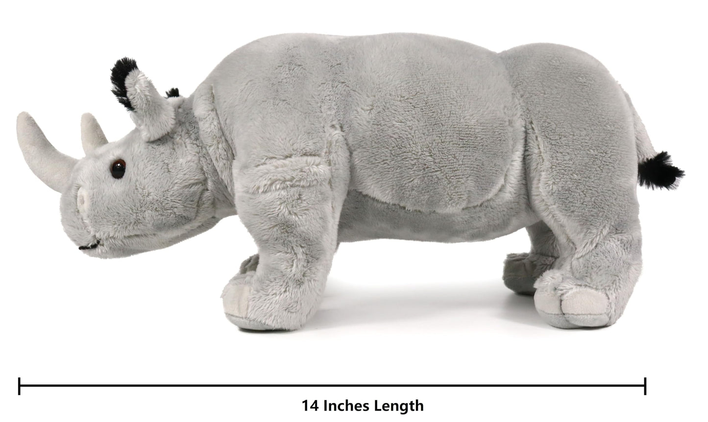 Ice King Bear Plush Toy - Grey Rhinoceros 14 Inches, Soft Polyester Stuffed Animal